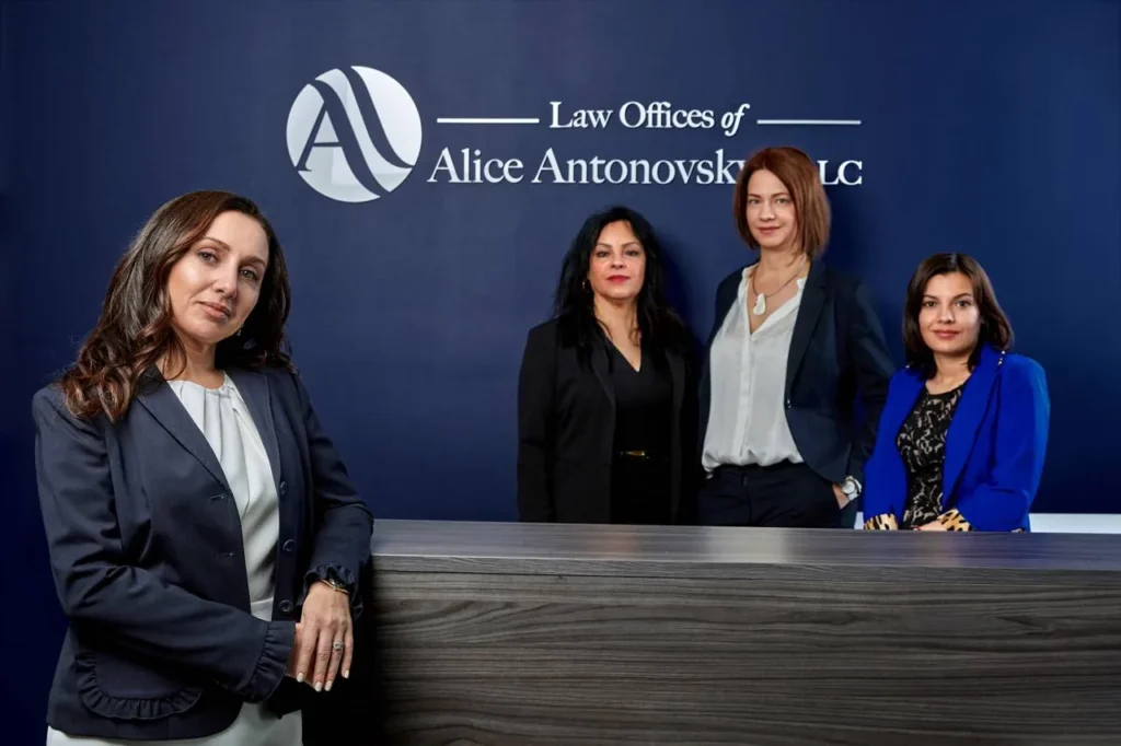 Alice Antonovsky and the team at the Law Offices of Alice Antonovsky, PLLC, at the firm's front desk